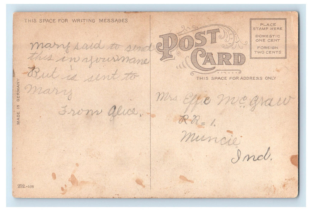 c1910 3rd Street Bridge, Logansport Indiana IN Posted Antique Postcard