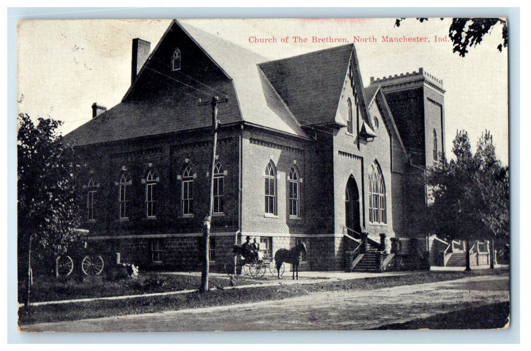 1913 Church of the Brethren North Manchester Indiana IN Posted Postcard