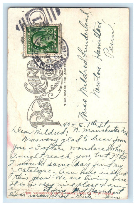 1913 Church of the Brethren North Manchester Indiana IN Posted Postcard