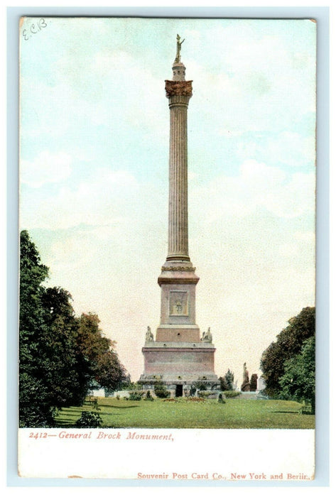 General Brock Monument Souvenir Ontario Canada Antique Vintage Postcard