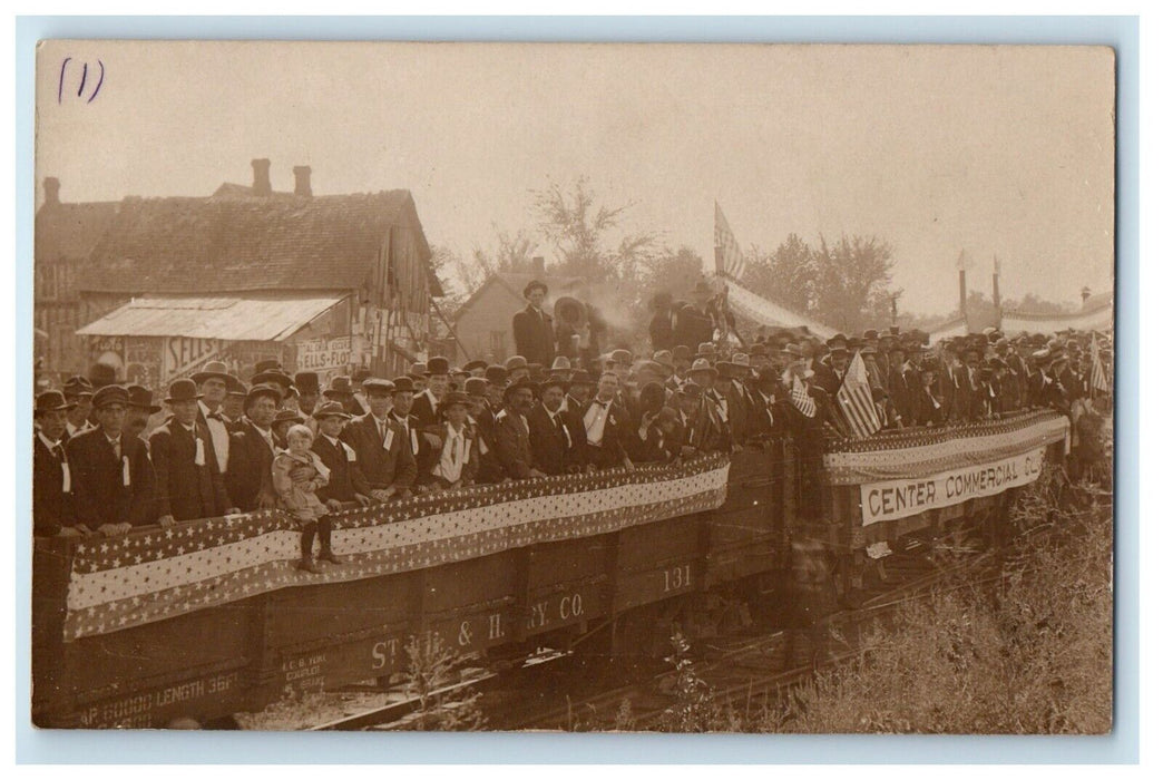 c1910's Corn Festival Patriotic Perry Missouri MO RPPC Photo Antique Postcard