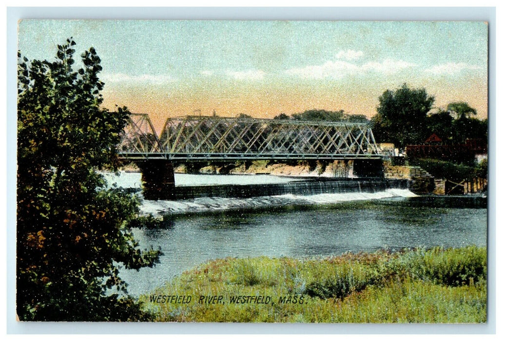 1910 Westfield River, Westfield Massachusetts MA Antique Posted Postcard