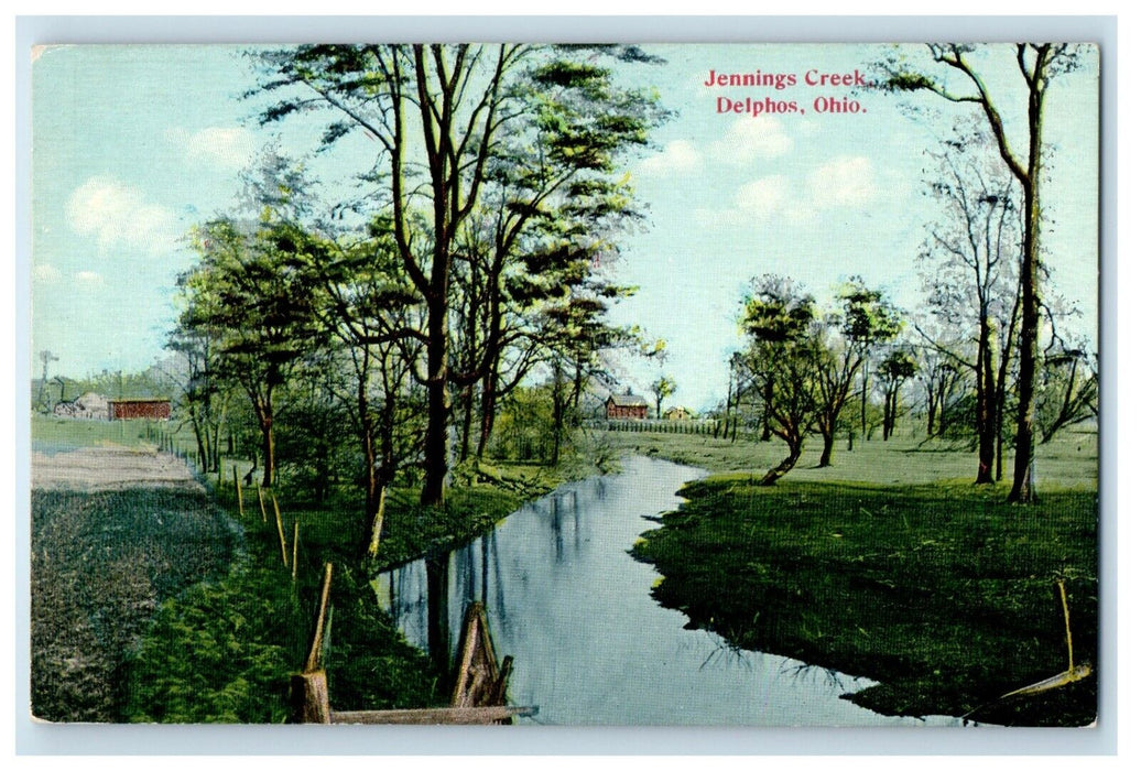 c1910's A View Of Jennings Creek Delphos Ohio OH Unposted Antique Postcard