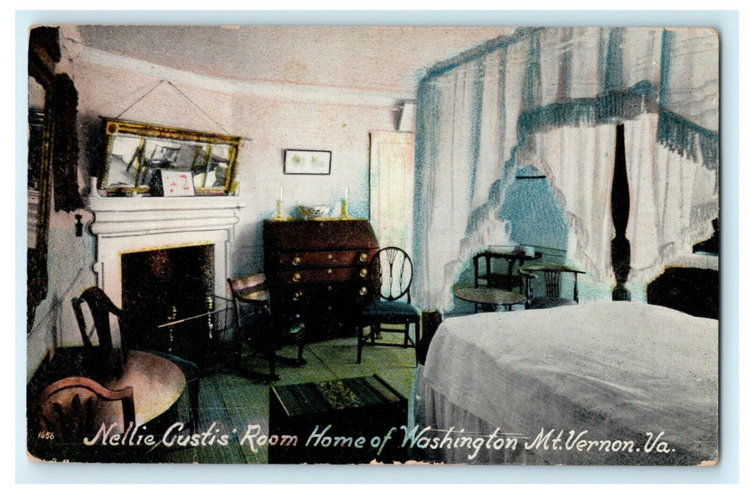 Nellie Gusti's Room Home Washington Mt. Vernon Virginia Vintage Antique Postcard