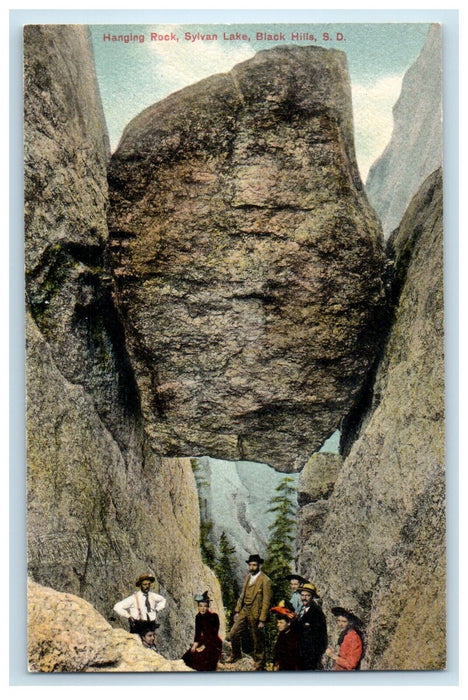 c1910's Hanging Rock Sylvan Lake Black Hills South Dakota SD Antique Postcard