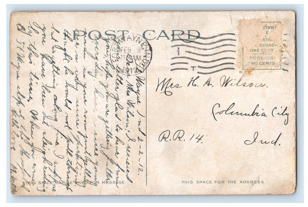 1912 Calhoun St. North From Berry St. Fort Wayne Indiana IN Postcard