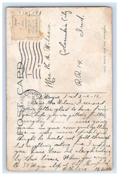 1912 Calhoun St. North From Berry St. Fort Wayne Indiana IN Postcard