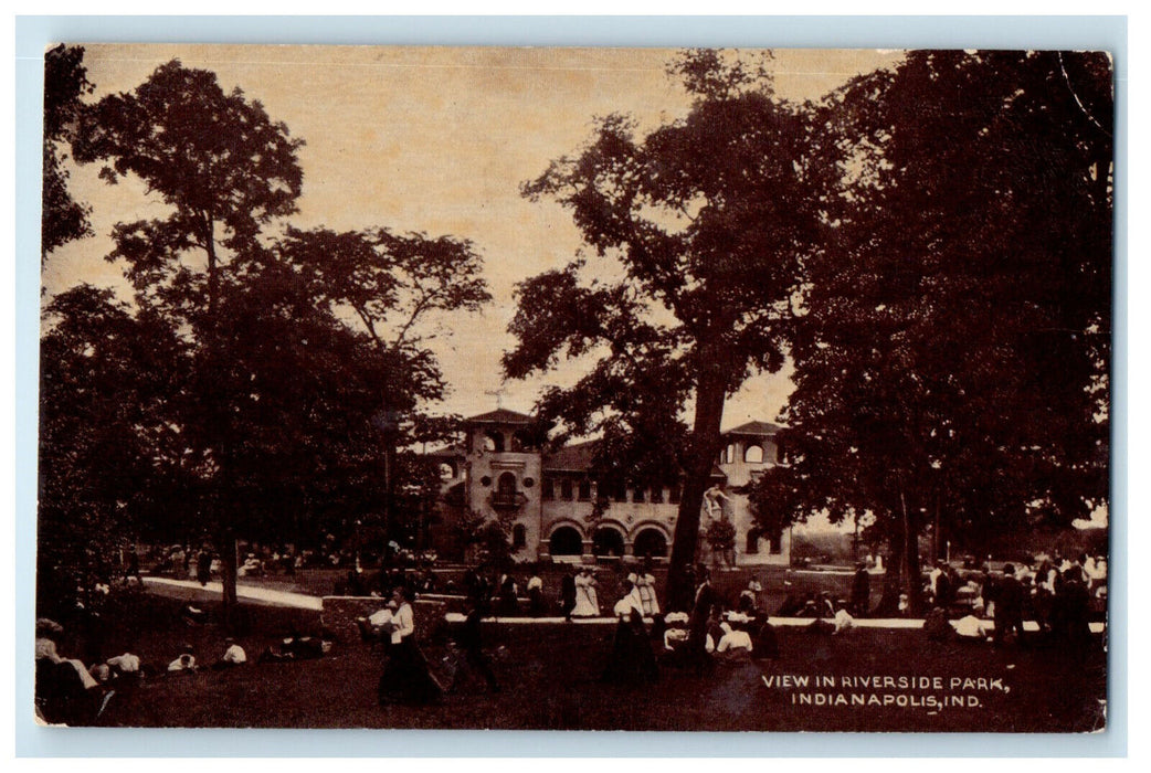 c1940s View in Riverside Park Indianapolis Indiana IN Posted Postcard