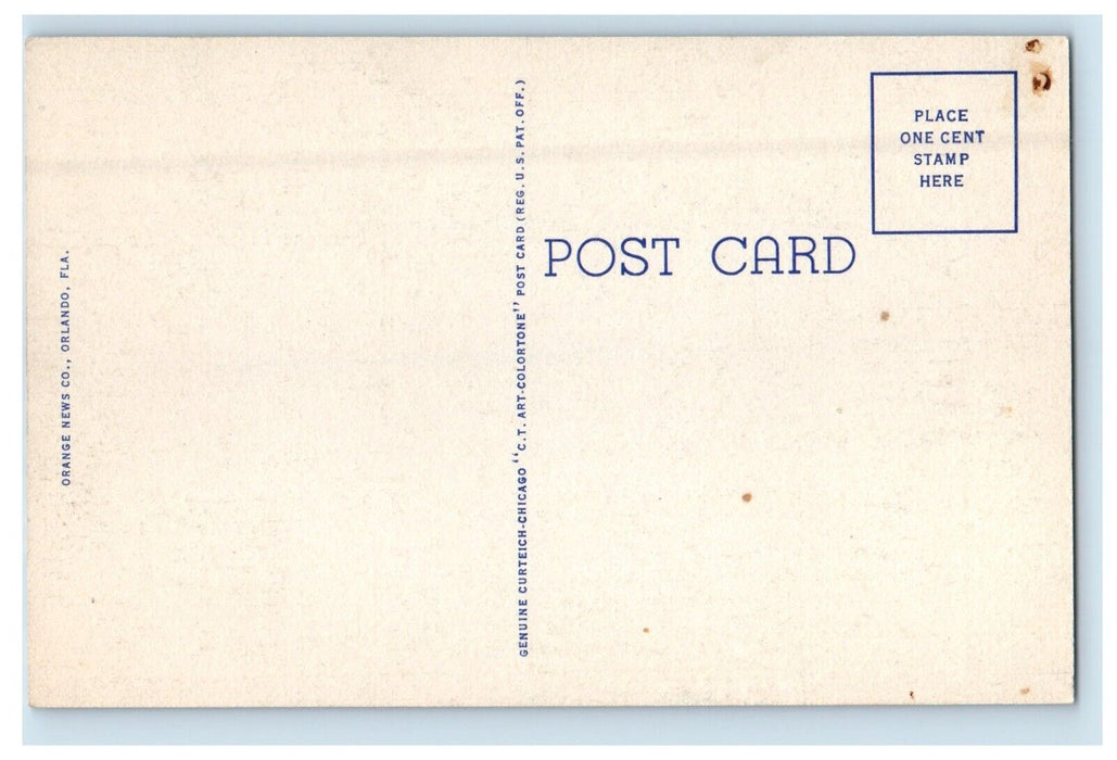 c1940's Orange Ave. Looking North Angebilt Hotel Orlando Florida FL Postcard