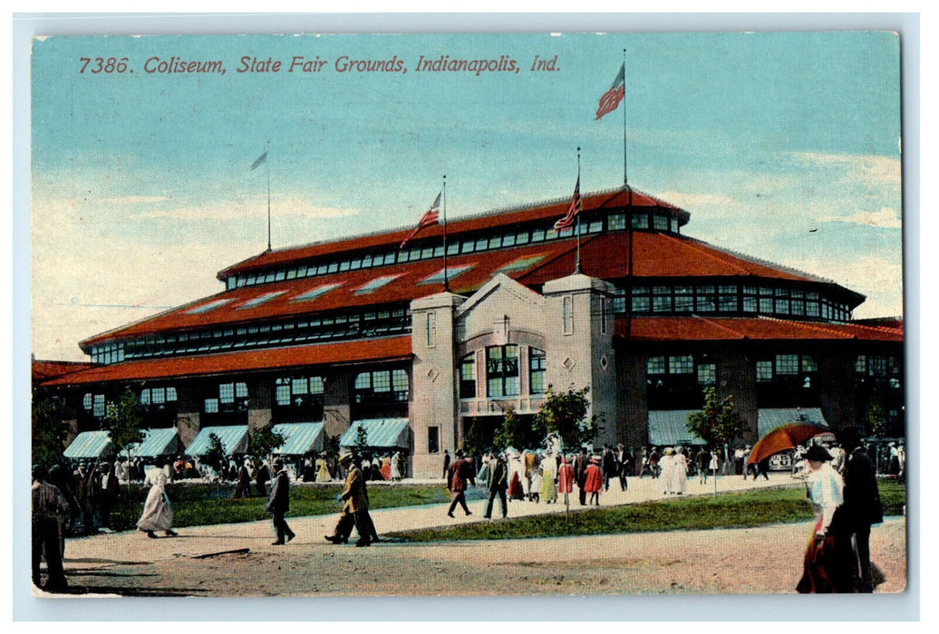 c1910 Coliseum State Fair Grounds Indianapolis IN Unposted Postcard
