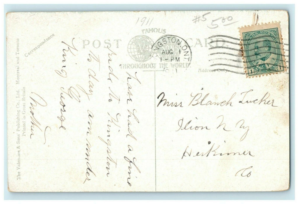 Steamer Kingston Passing Heart Island Thousand Islands Vintage Canada Postcard