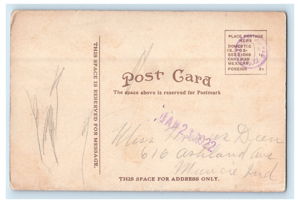 1922 Locust St. M.E. Church Greencastle Indiana IN Antique Postcard