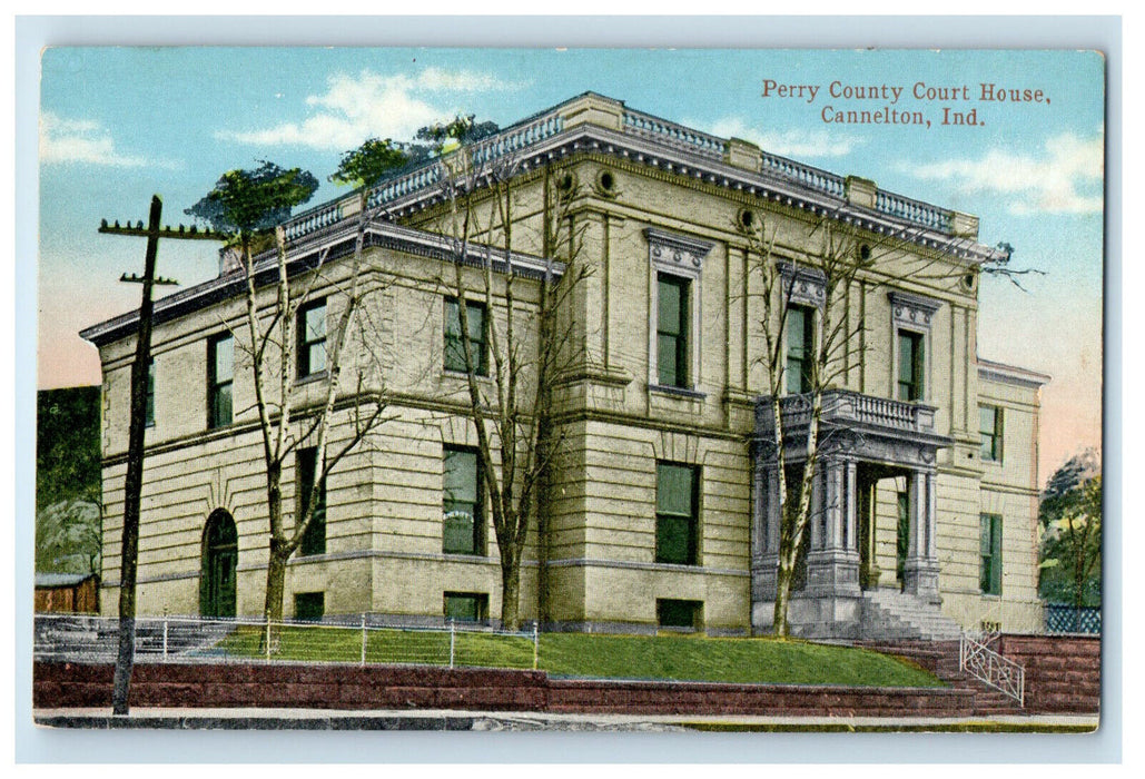 c1910s Perry County Court House, Cannelton Indiana IN Unposted Postcard