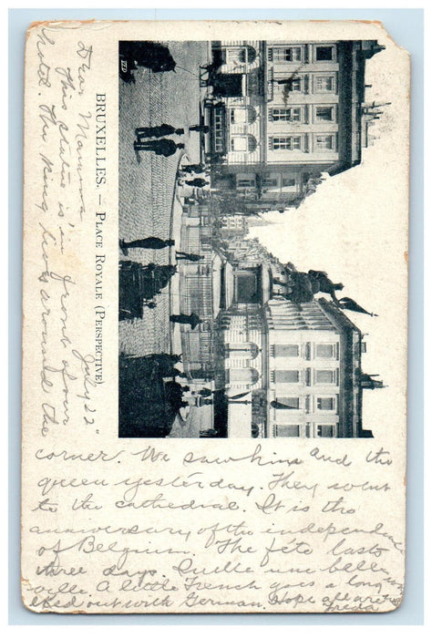 1900 Place Royale (Perspective) Bruxelles (Brussels) Belgium Germany Postcard