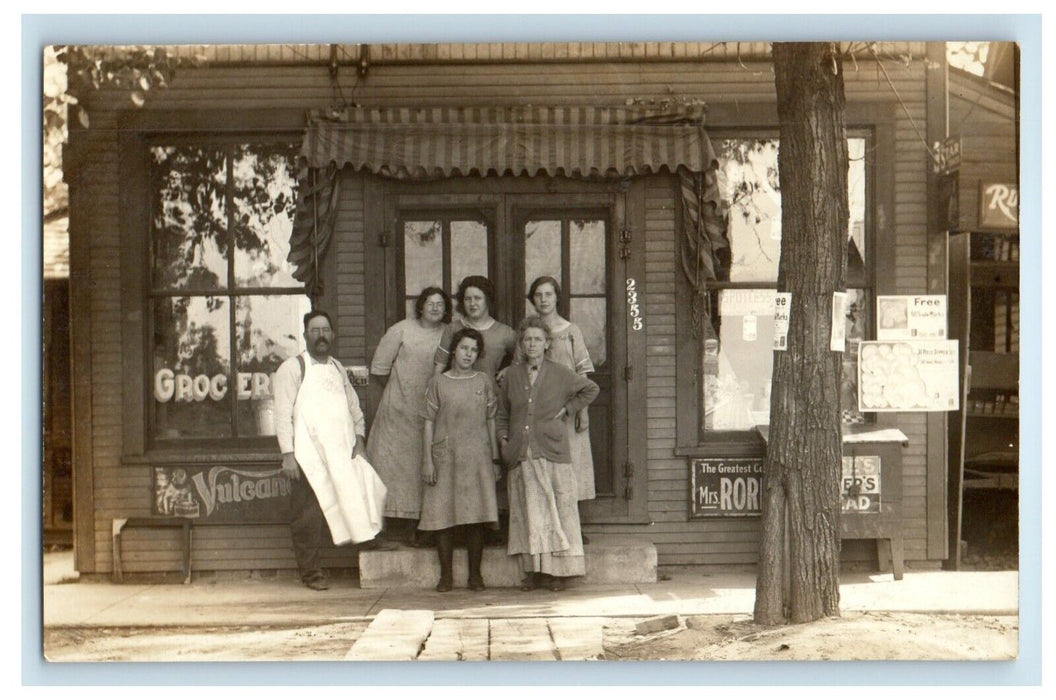 c1910's Family Grocery Store Frankfort Indiana IN RPPC Photo Antique Postcard
