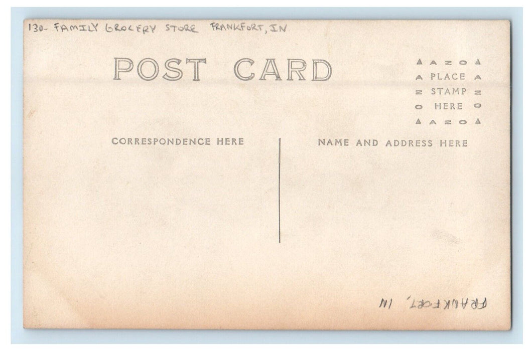 c1910's Family Grocery Store Frankfort Indiana IN RPPC Photo Antique Postcard
