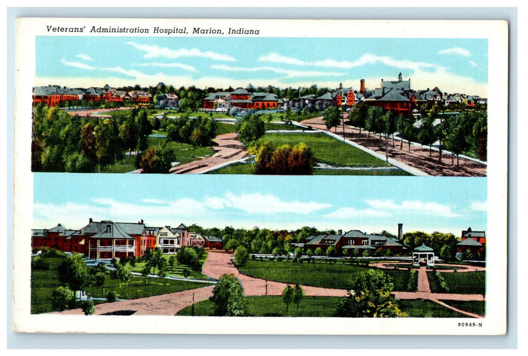 c1920s Multiview, Veterans Administration Hospital Marion Indiana IN Postcard