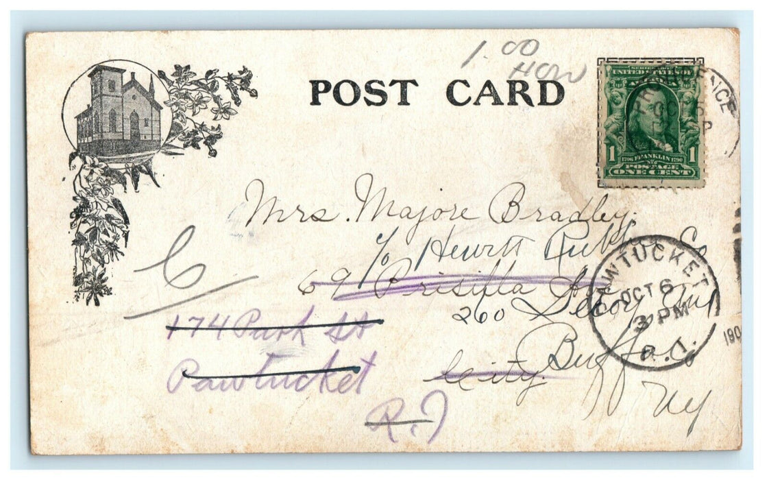 1907 Broadway Baptist School Rally Day Providence Rhode Island RI Postcard