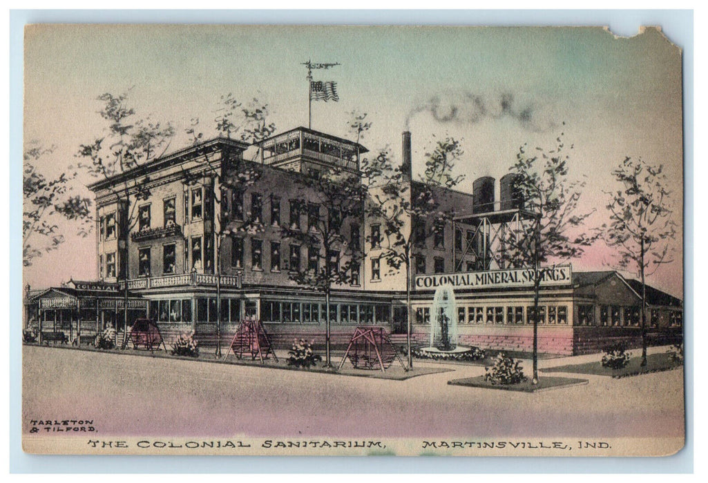 c1910 The Colonial Sanitarium Martinsville Indiana IN Unposted Postcard