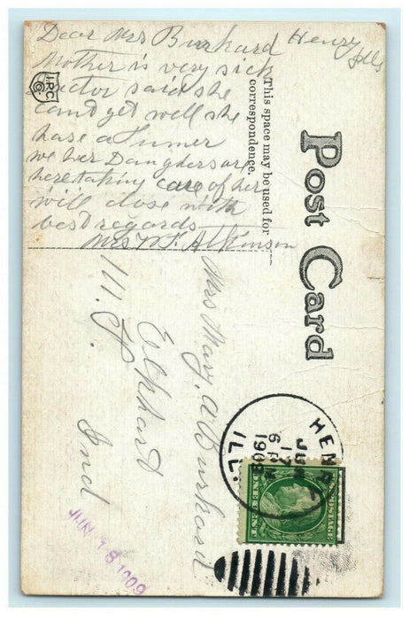 Court House Lexington Nebraska 1908 Henry Illinois Vintage Postcard