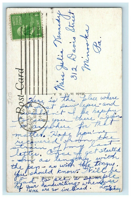 1944 Catholic Church Marathon New York NY Auburn Indiana IN Postcard