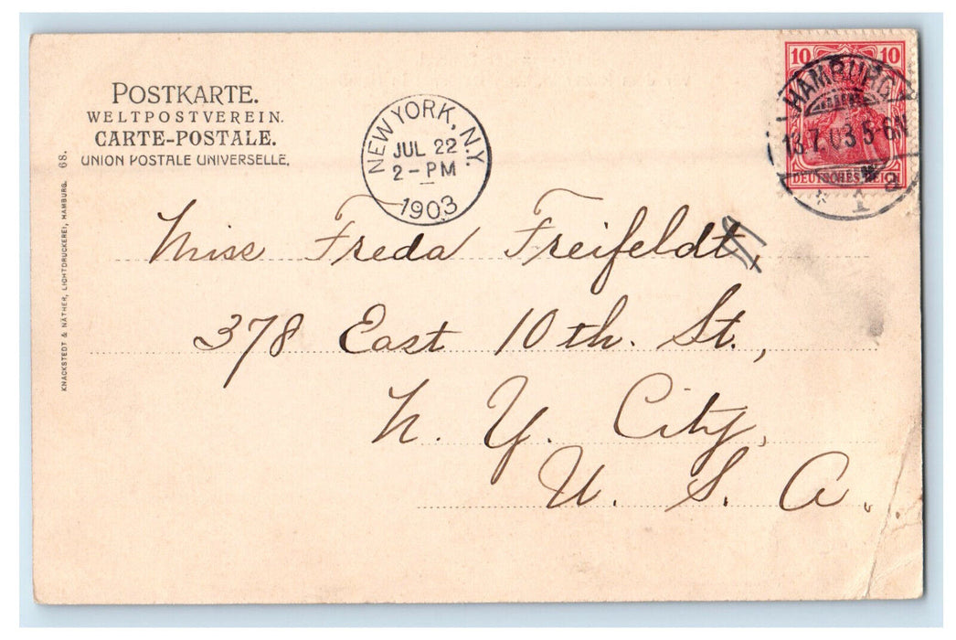 1903 Promenaden-Concert Vom Der Kaiser Wilhelm Denkmal In Hamburg Postcard