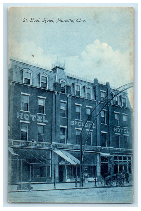 c1940s St. Cloud Hotel, Marietta Ohio OH Unposted Vintage Postcard