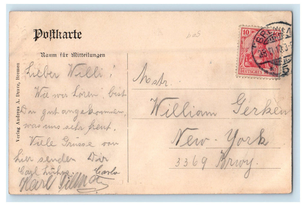 1910 Ball- und Concerthaus Centralhallen (Kuche) Bremen Germany Postcard