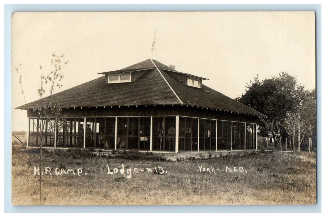 c1910's K.P. Camp Lodge York Nebraska NE RPPC Photo Unposted Antique Postcard