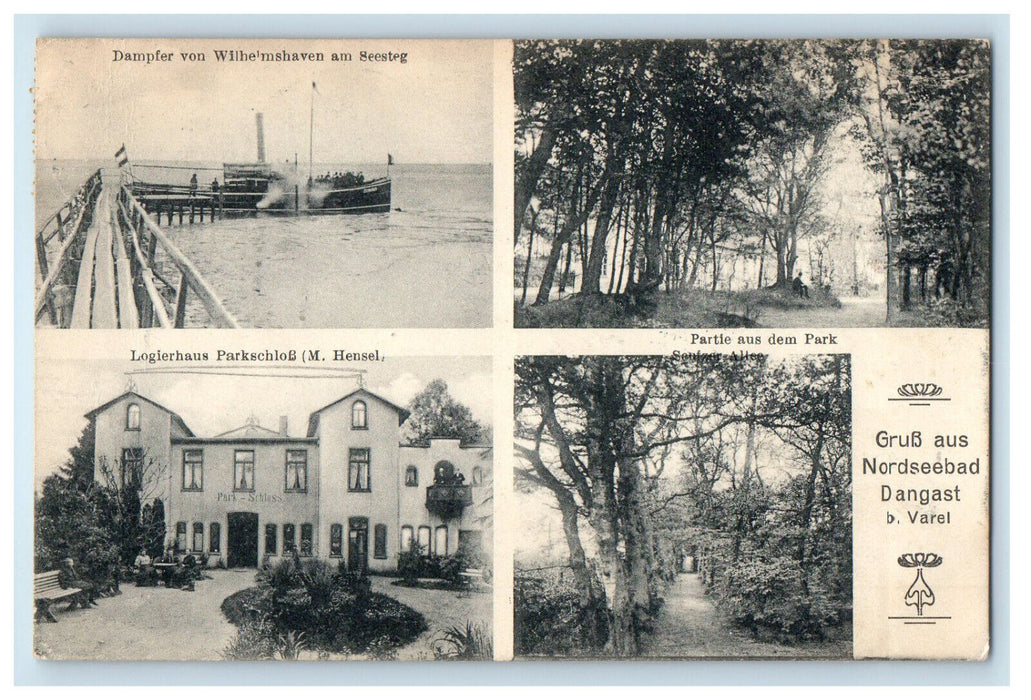 c1910 Multiview, GruB Aus Nordseebad Dangst b. Varel Germany Postcard