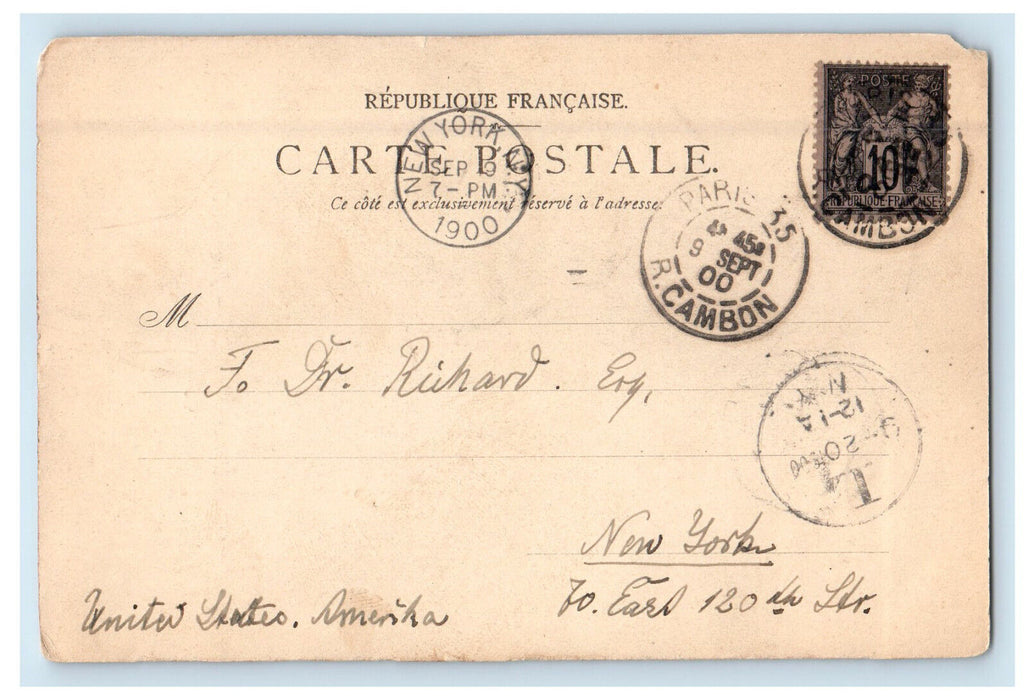 1900 Universal Exhibition - Imperial Pavilion of Germany Posted Postcard