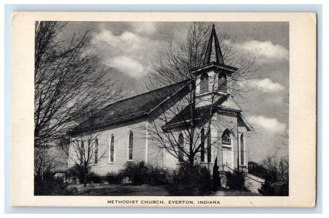 c1940s Methodist Church, Everton Indiana IN Unposted Vintage Postcard