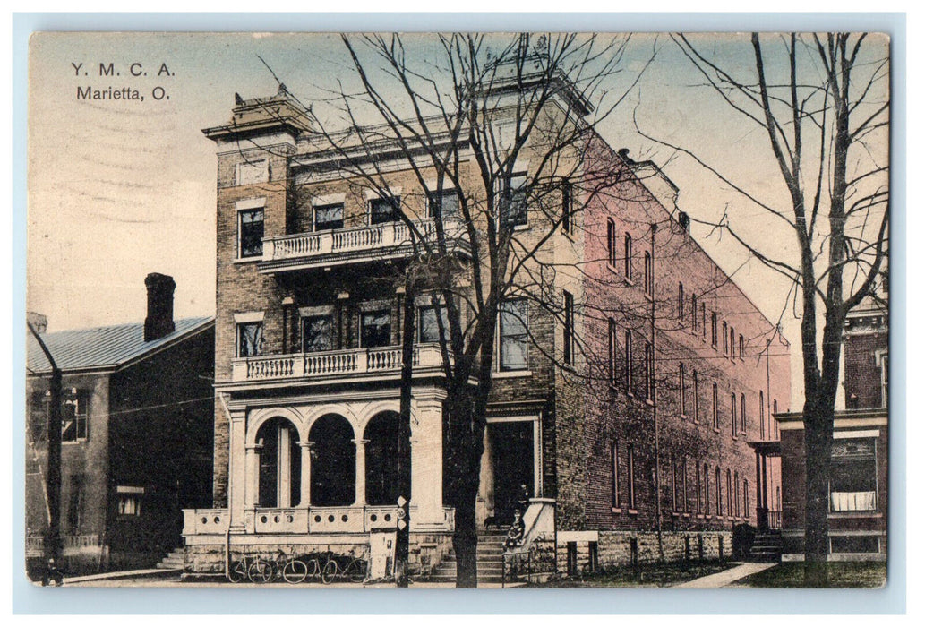 1912 View of YMCA Building Marietta Ohio OH N.N. Posted Antique Postcard