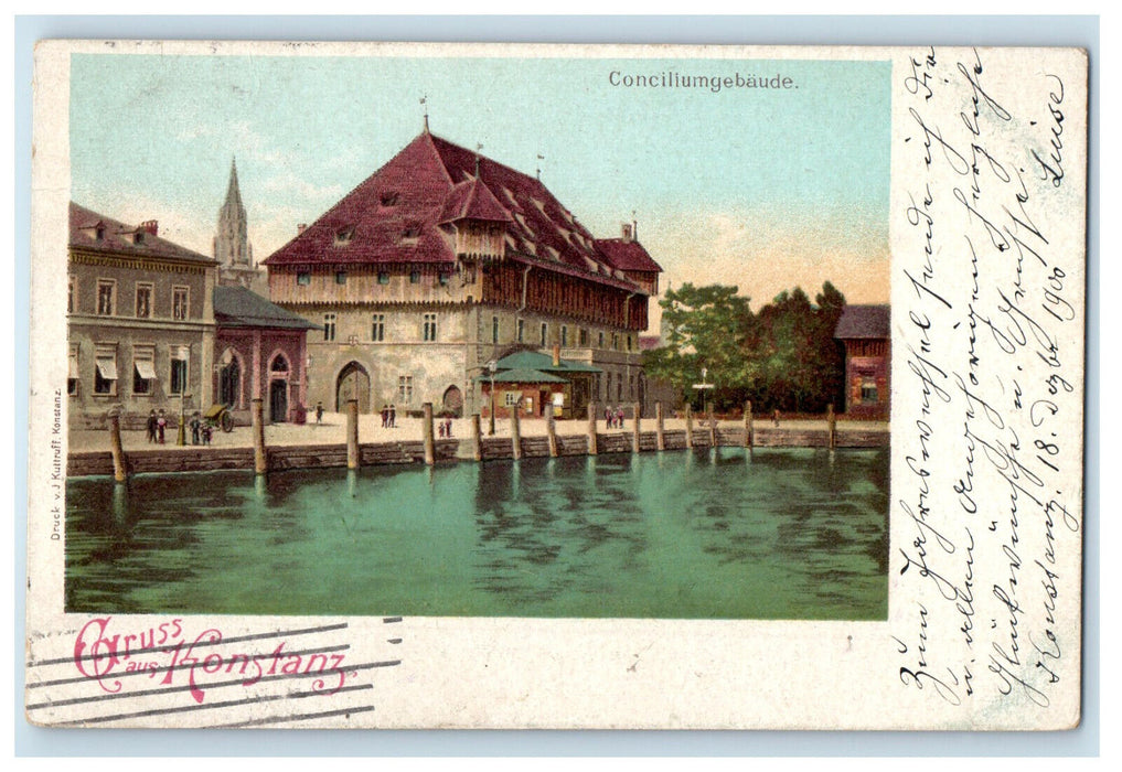 1900 Concillumgebaude, Gruss Aus Konstanz Germany Posted Antique Postcard