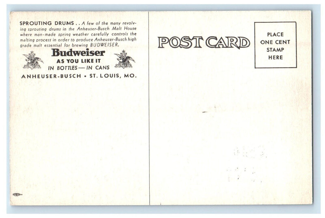 Sprouting Drums Anheuser Busch Malt House Budweiser St. Louis Missouri Postcard