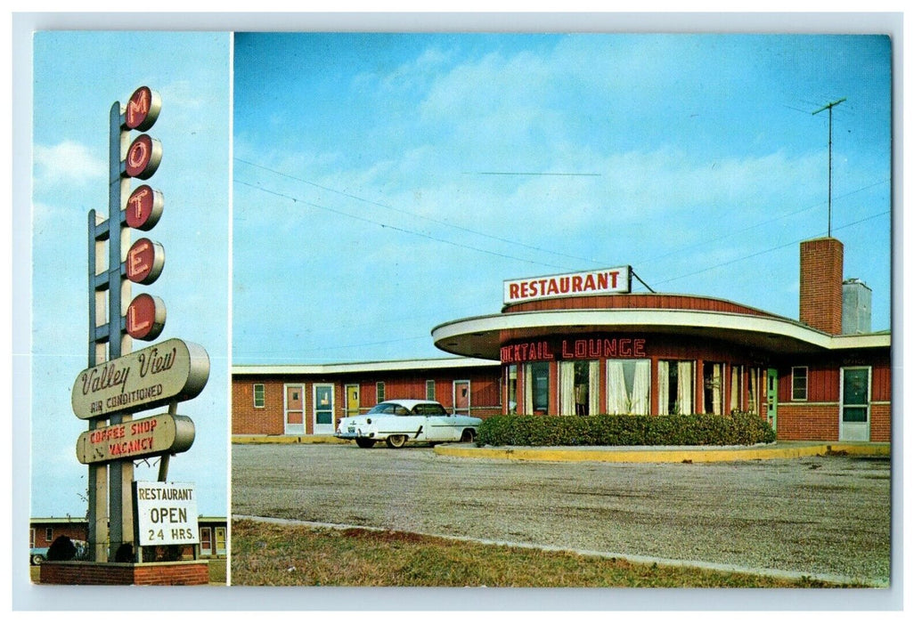 Dayton Ohio OH, Valley View Motel And Restaurant Unposted Vintage Postcard