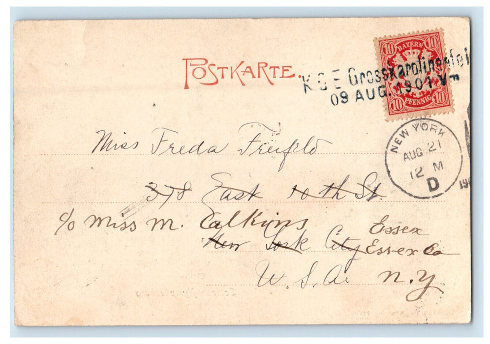1901 Schloss Nymphenburg Munchen Germany Antique Posted Postcard