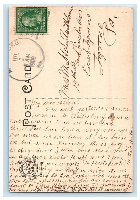 1909 Main Street, South From Public Square, Milesburg Pennsylvania PA Postcard