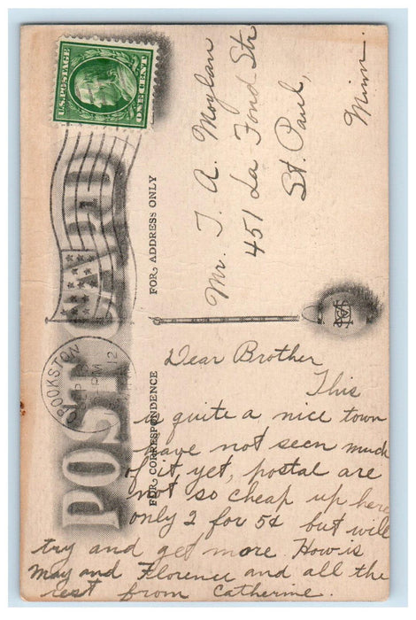 1912 Crookston Saw Mill, Crookston Minnesota MN Antique Posted Postcard