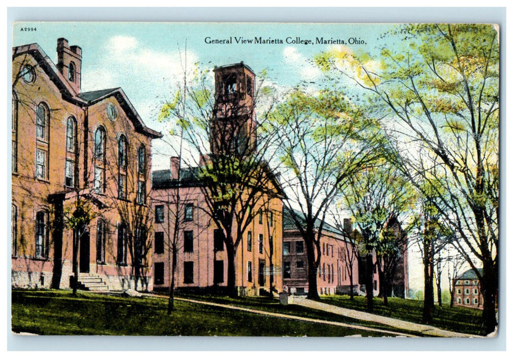 1910 General View Marietta College, Marietta Ohio OH Posted Antique Postcard