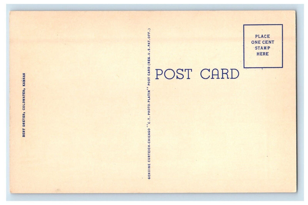 c1950s Assembly of God Tabernacle Coldwater Kansas KS Vintage Postcard