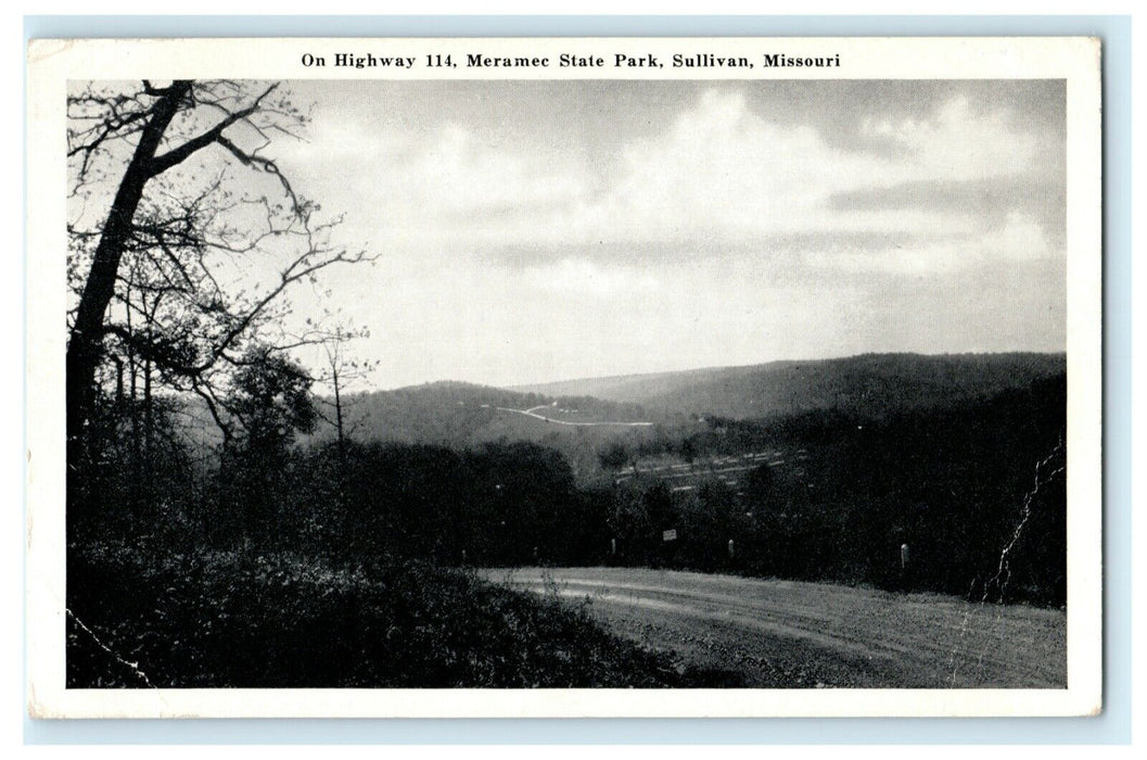 Highway 114 Meramec State Park Sullivan Missouri Rare Vintage Antique Postcard