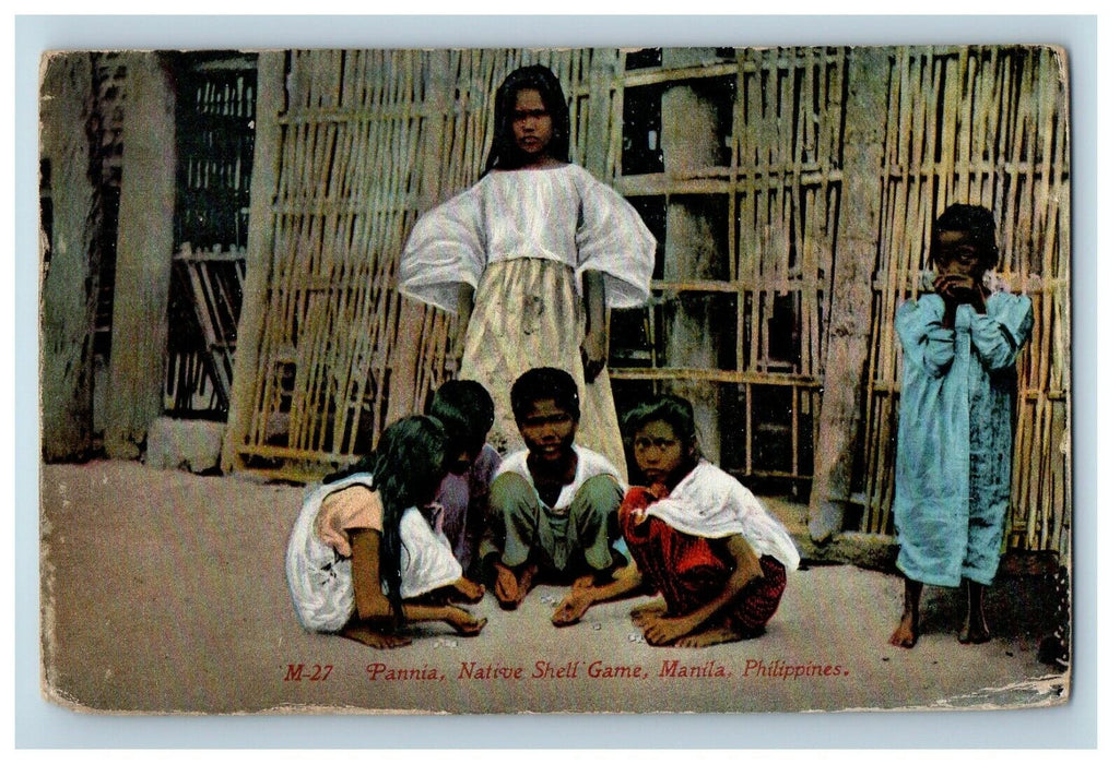 c1910 Pannia Native Shelf Game Manila Philippines PH Antique Postcard