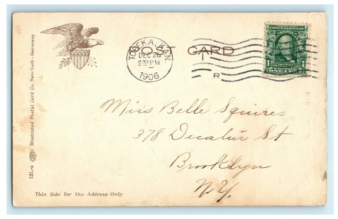 Arch Bridge Vinewood Park Topeka Kansas 1906 Vintage Postcard