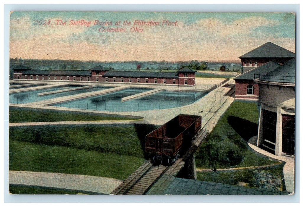 c1910's The Settling Basins At The Filtration Plant Columbus Ohio OH Postcard