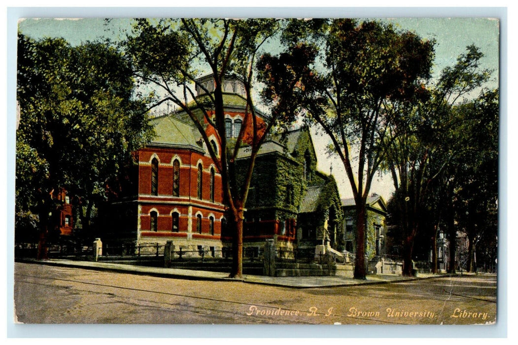 1910 Providence Rhode Island RI,  Broton University Library Antique Postcard