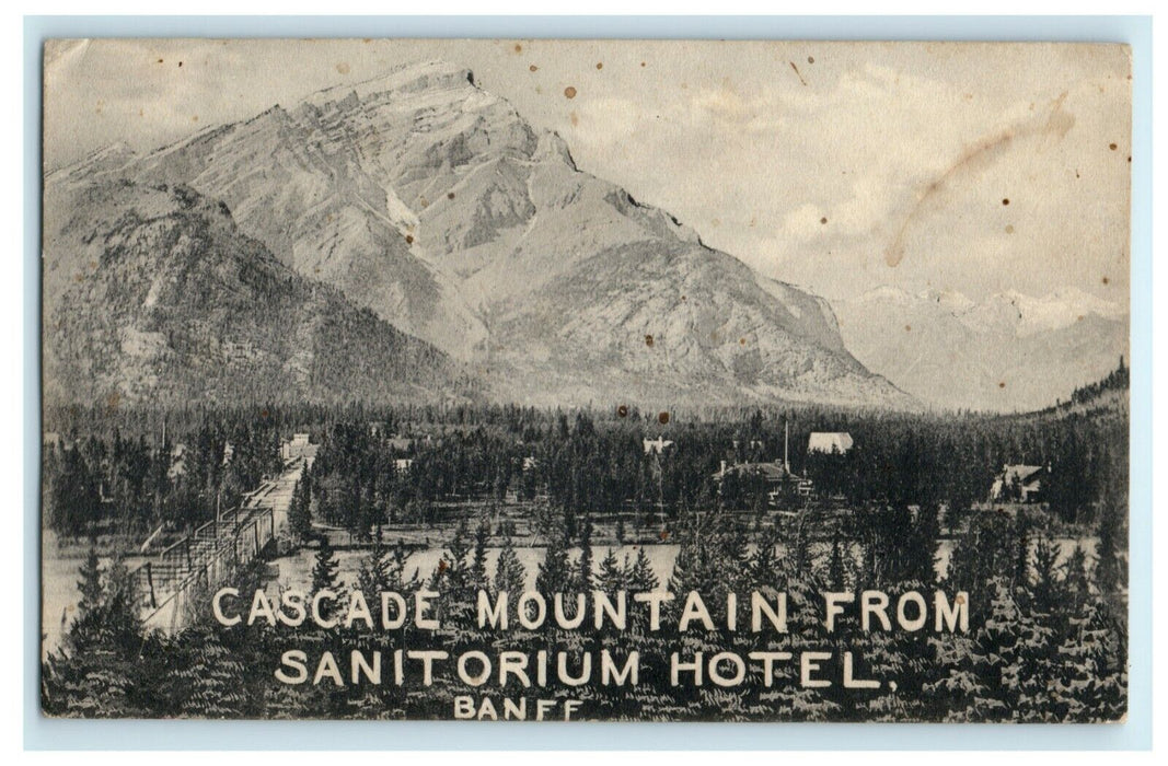 1915 Cascade Mountain Sanitorium Hotel Banff Alberta Canada Seattle WA Postcard