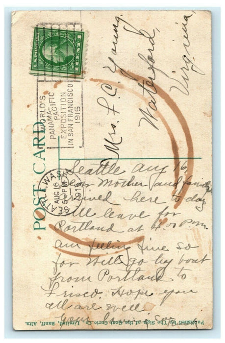 1915 Cascade Mountain Sanitorium Hotel Banff Alberta Canada Seattle WA Postcard