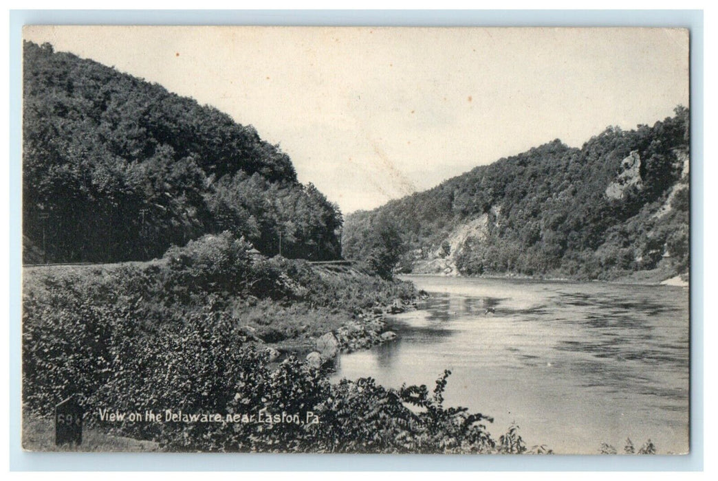 1907 View On The Delaware Near Easton Pennsylvania PA Antique Postcard