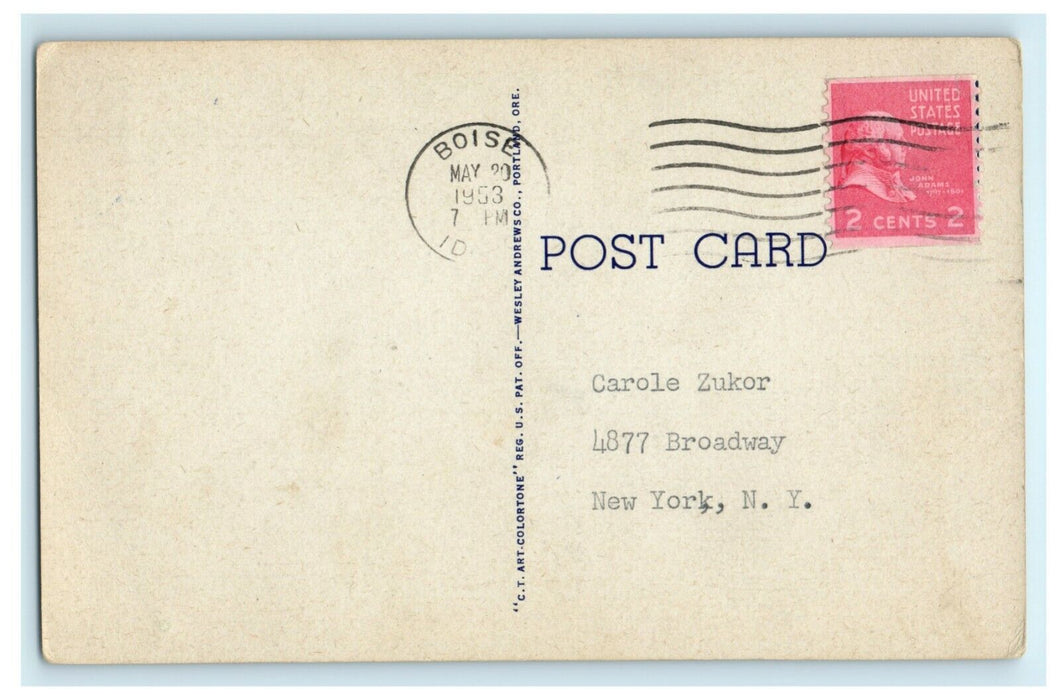 State Capitol Boise Idaho 1953 Vintage Postcard